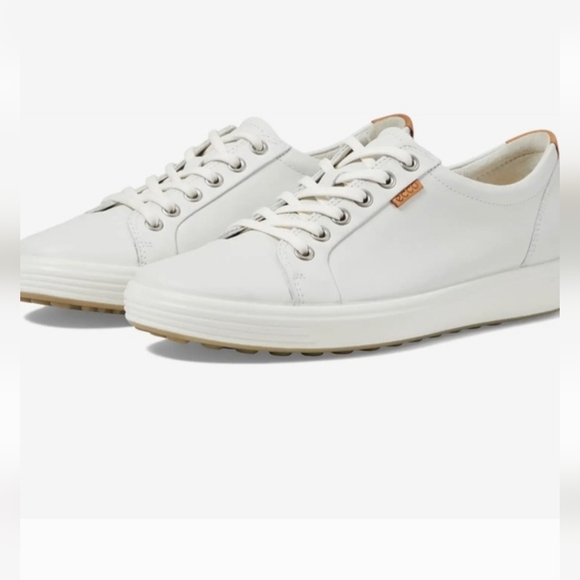 ECCO Womens Soft 7 White Leather Sneakers 7.5 W - Picture 12 of 12